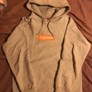 Supreme 17FW Box Logo Hoodie Gray
